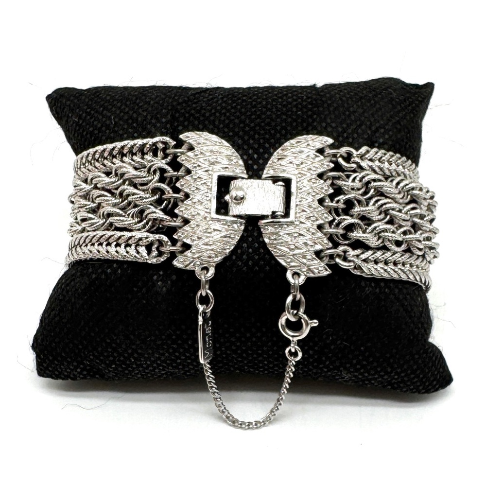 Monet Multi-Chain Silvertone Textured Bracelet - Picture 4 of 13